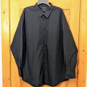 Murano Wardrobe Essential Shirt Ultimate Modern Comfort Button Down LS Black 3XT